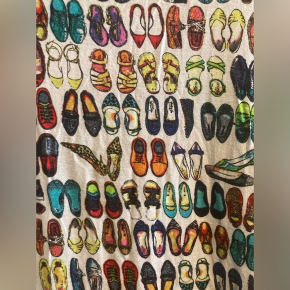 Multiples 3/4 Sleeve Shoe Pattern Tunic/Mini Dress Medium - Picture 3 of 9